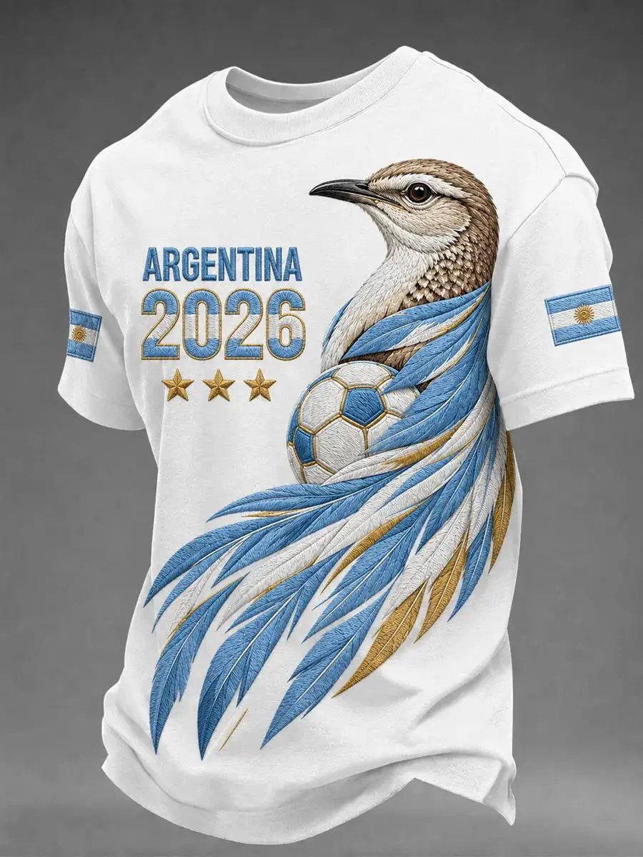 Camiseta de Entrenamiento de Fútbol para Aficionados Argentinos 2027, Impresión 3D, Moderna y Cómoda, Ropa Personalizada Familiar