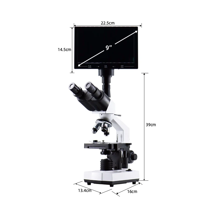 Biological Binocular Composite Microscope and LED Illumination Professional Microscope Camera High-Power Electron Magnification