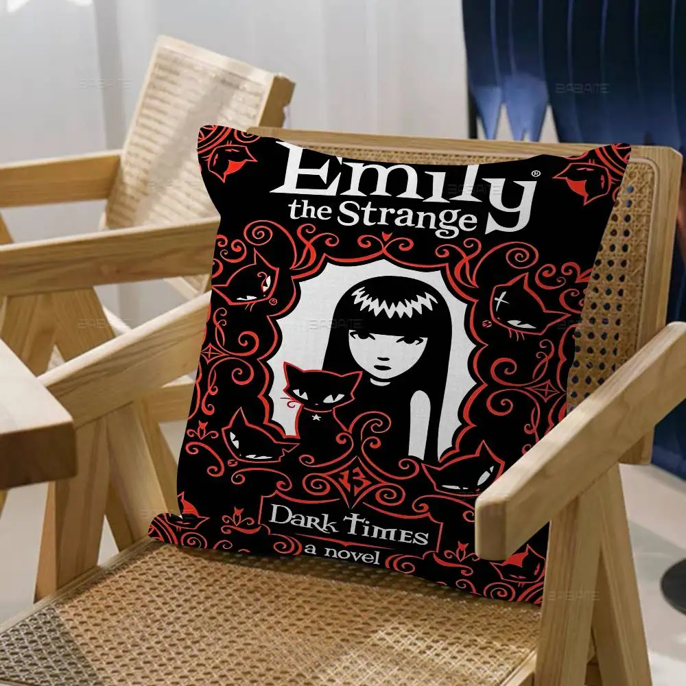 كاريكاتير إميلي غريب كلاسيكي خمر غطاء الوسادة وسادة للديكور أريكة ديكور المنزل أكياسها #3