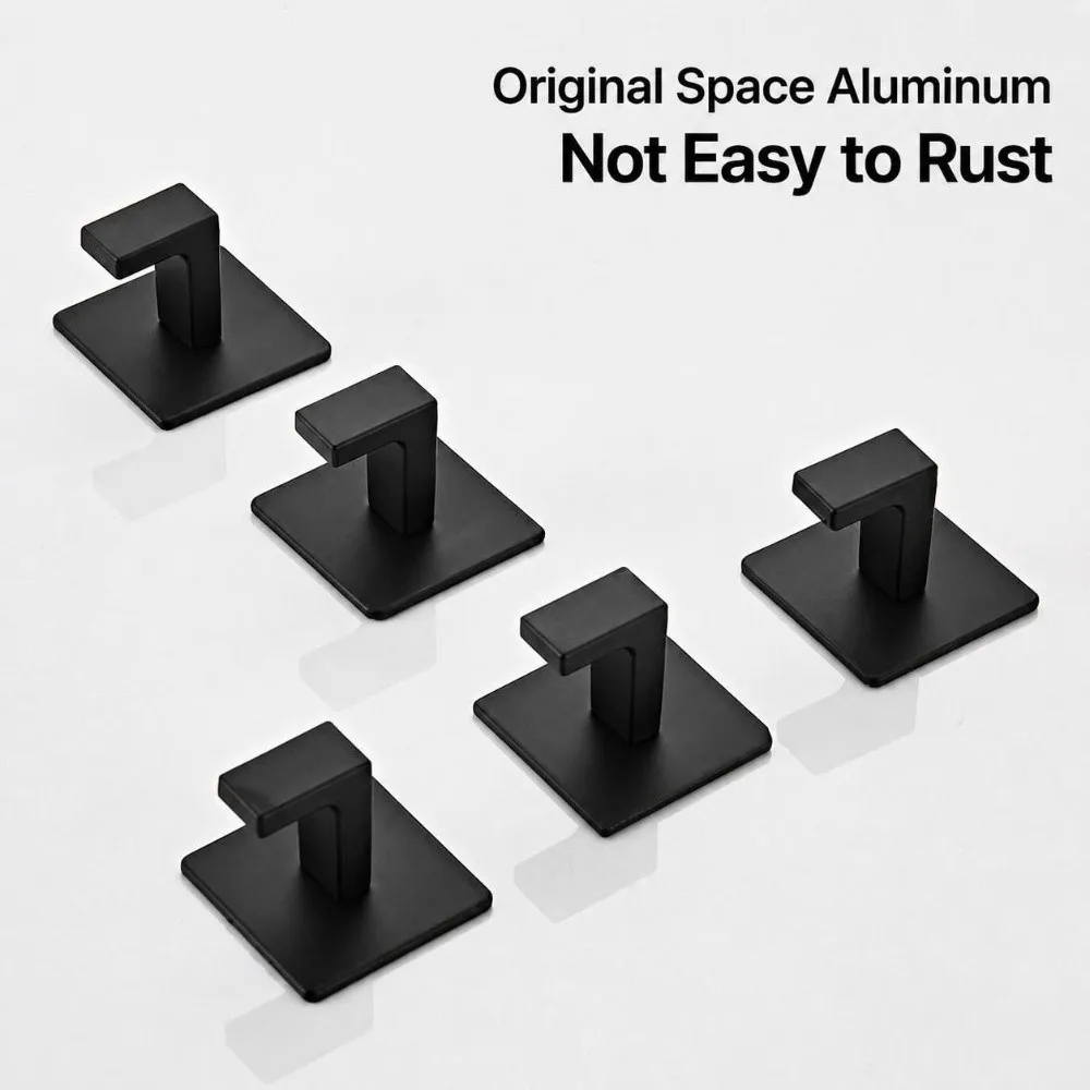 1pc Self-Adhesive Adhesive Wall Hooks Wall Mounted No-Drill Robe Hook Strong Rust-Proof Towel Hooks for Bath Kitchen Bedroom