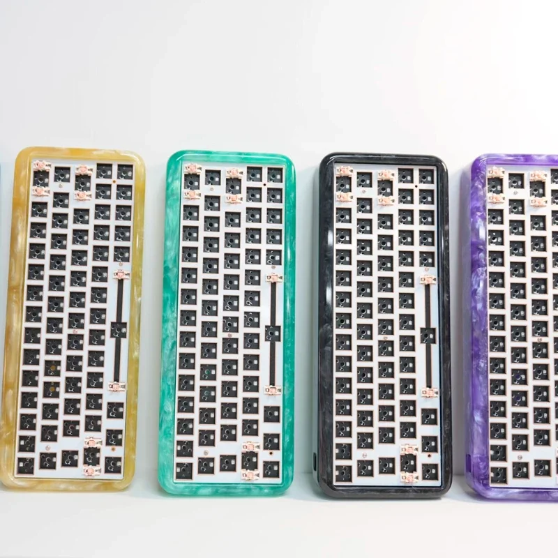 Colorful Translucent Resin Shell Custom DIY Mechanical Keyboard Case Compatible with 60% GH60 Wooting 60he Shell Gamers Design