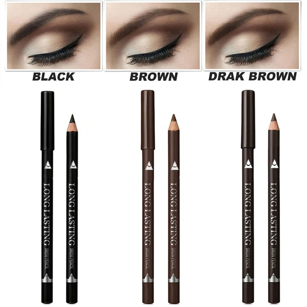 2-in-1 Augenbrauen- und Eyeliner-Stift, Wasserfester, Verwischfester, Natürlich Farbintensiver Augenkonturenstift und Brauen-Definierer, Holzspitzer, Schärfbarer Make-up-Stift – Detail 6