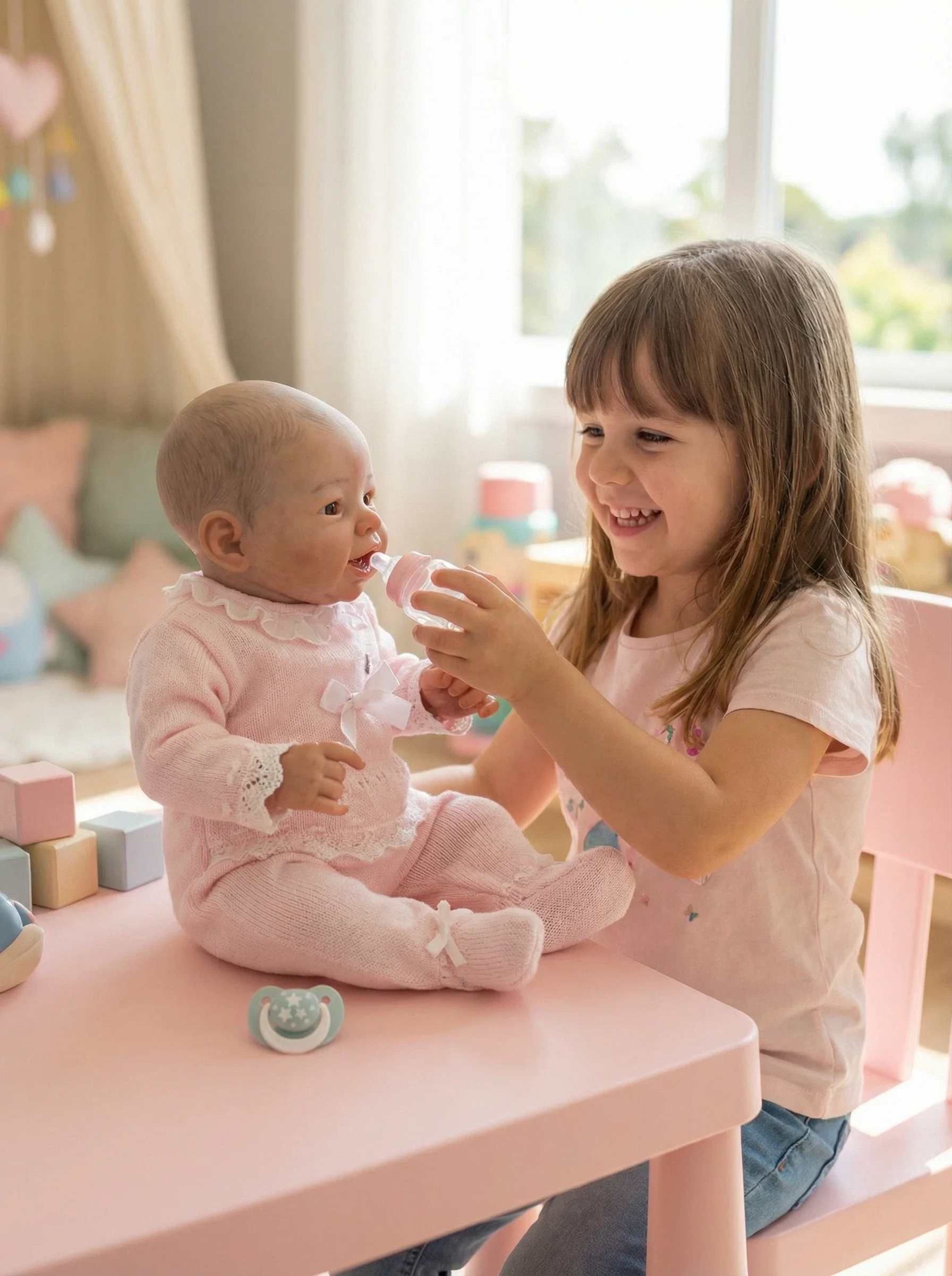 Boneca NPK de 19 polegadas, Bebê Reborn Realista com Corpo de Vinil, Cabelo Pintado, Presente para Meninas