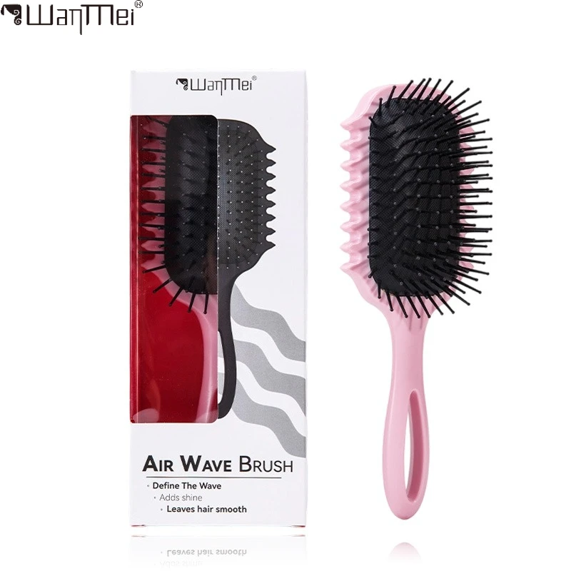 Air Wave Hair Brush Air Cushion Massage Comb Detangler Defining Wavy Curly Hair Anti‑static Wet Dry Hair Styling Hairbrush