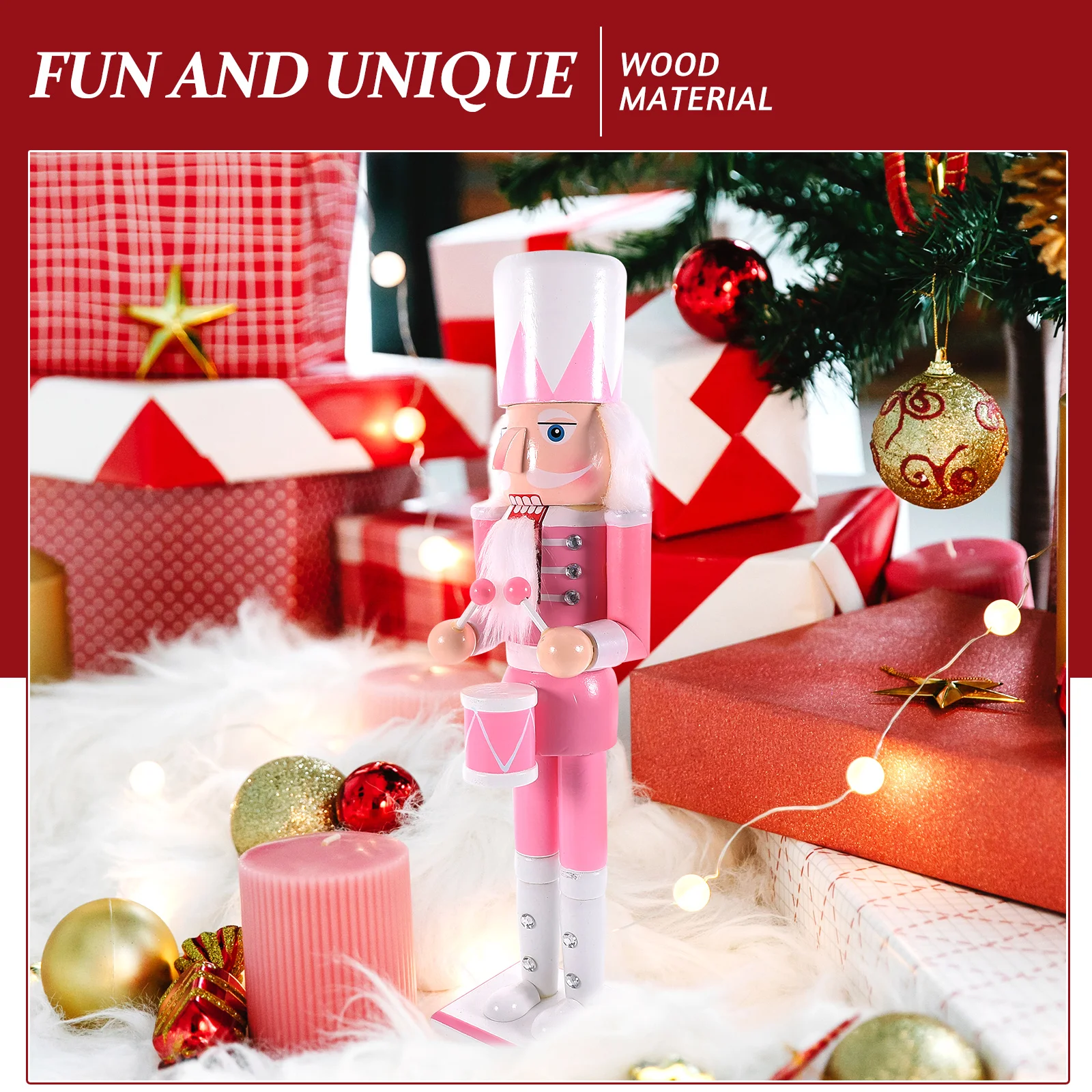 

1pc Wooden Nutcracker Soldier Hand Painted Christmas Decor Desktop Decoration Xmas Party Supplies Festival Ornament Wood Craft