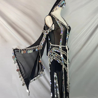 Belly Dance Competition Costumes Cusomized Children Adult Bellydancing Dresses Oriental Set Folk Robes Balady Saidi Shabby Skirt