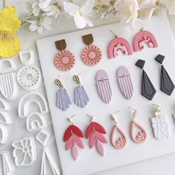 Soft Pottery Earrings Polymer Clay Mold Irregular Geometric Shape/Lotus Flower Clay Cutter DIY Jewelry Pendant Pottery Tools