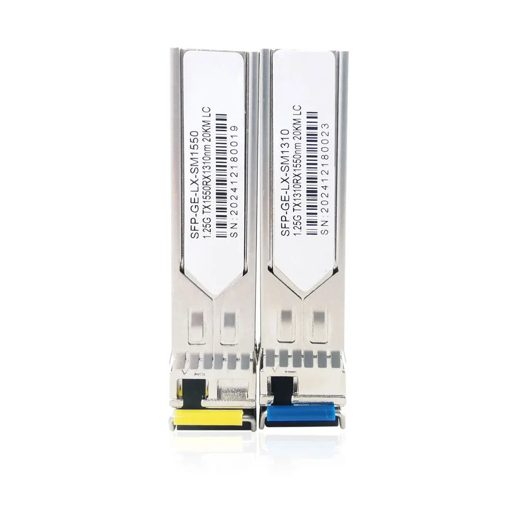 ﻿ 1.25G 20KM LC Simplex Connector SFP Module Single Mode Single Fiber 1310nm/1550nm with Cisco/Mikrotik Gigabit Ethernet Switch