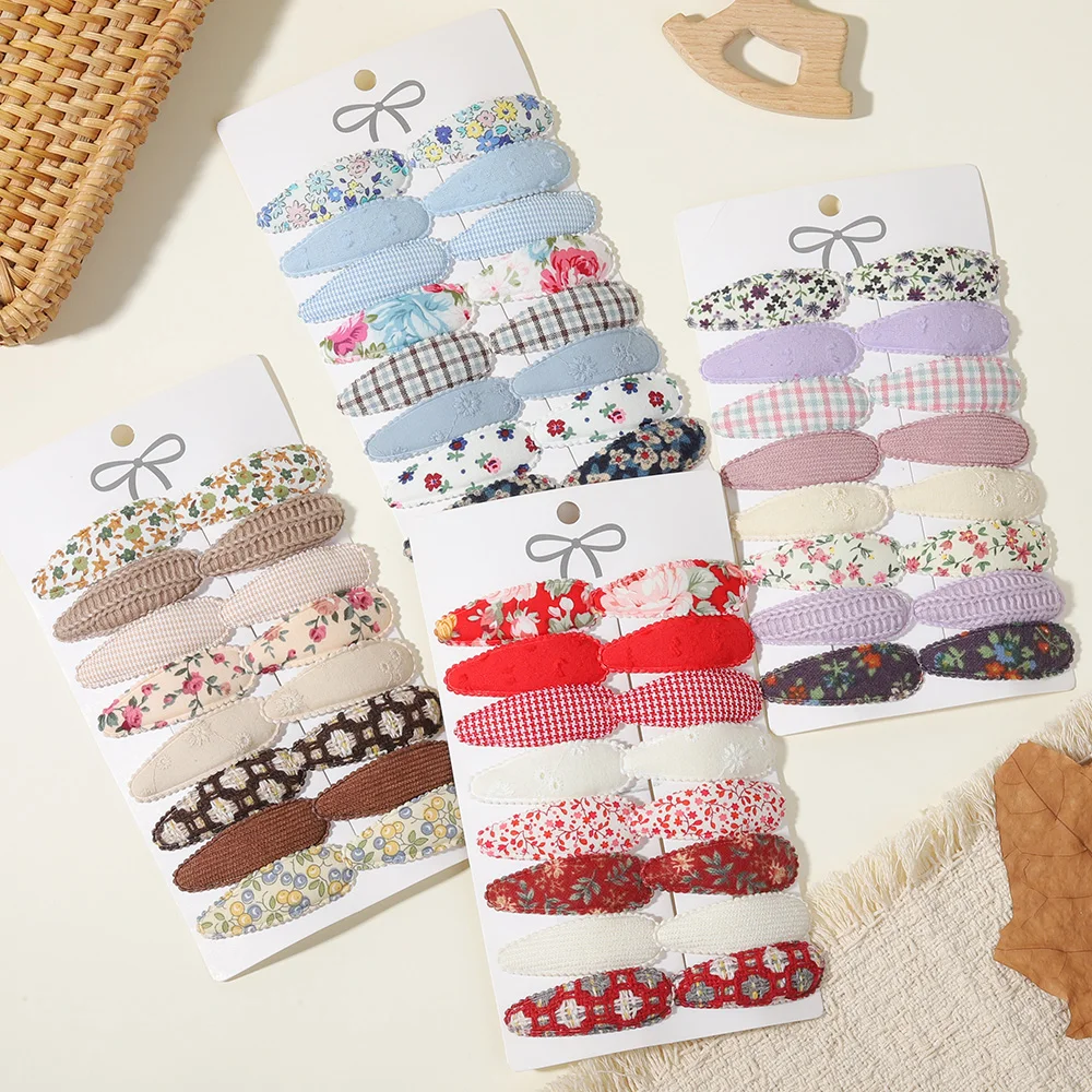 10/16/20PCS Mädchen Haar Clips Baby BB Clips Floral Candy Farbe Baumwolle Haarnadel Barrettes 2026 neue Stil Sichere Kind Haar Zubehör – Detail 3