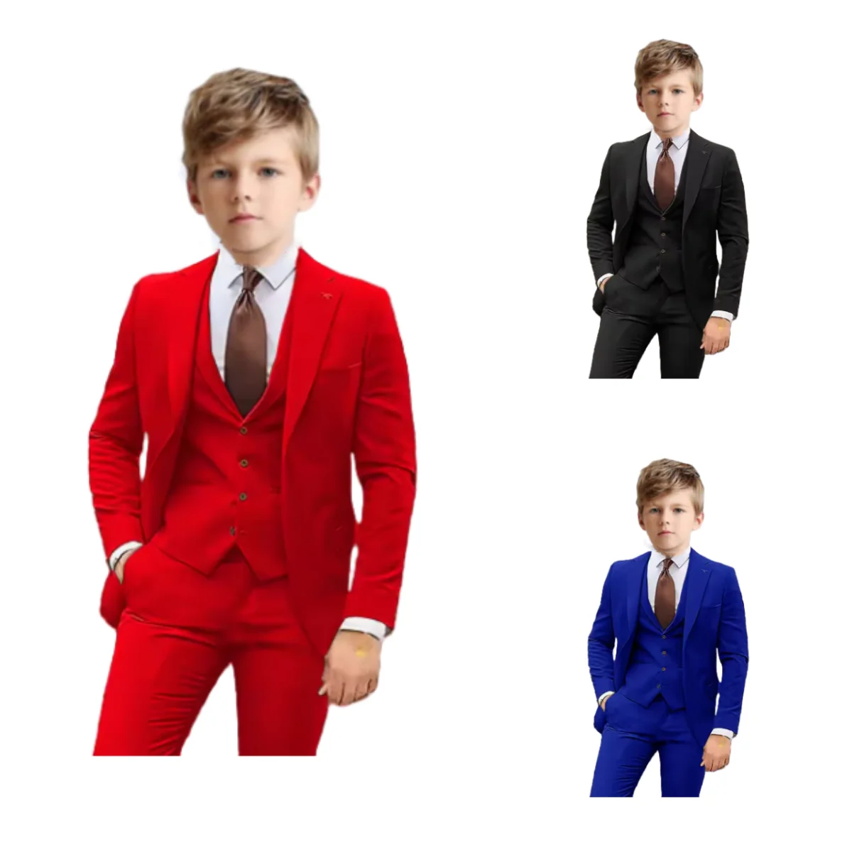 

Boy's multicolor wedding suit birthday party boys' suit host piano performance dinner show performance ceremony outfit set