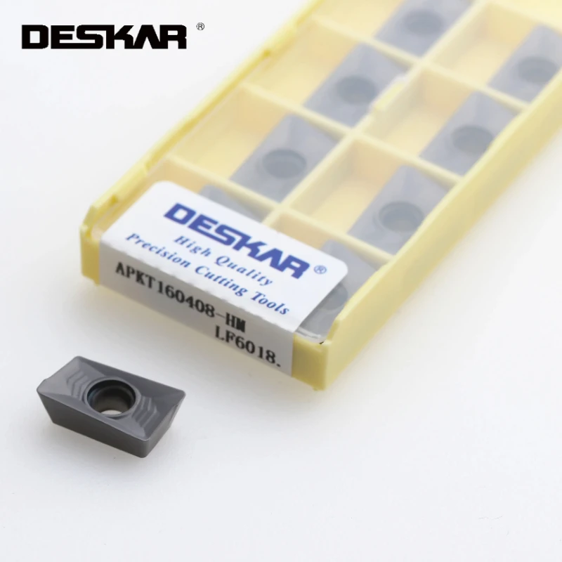 

10pcs Deskar Apkt160408-hm Lf6018 Lathe Cutter Cutting Carbide Inserts Milling Turning Tools For Stainless Steel