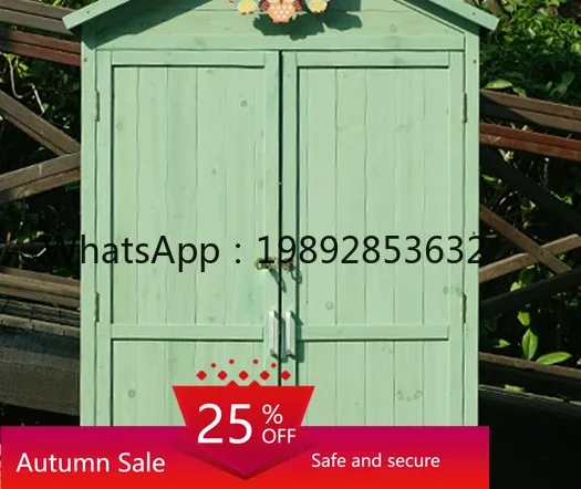 YFY Storage Cabinet Outdoor Organizer Storage Cabinet Garden Balcony Wooden Courtyard Rainproof