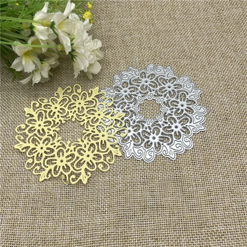 Circle flower frame Metal cutting dies  mold Round hole label tag Scrapbook paper craft knife mould blade punch stencils dies