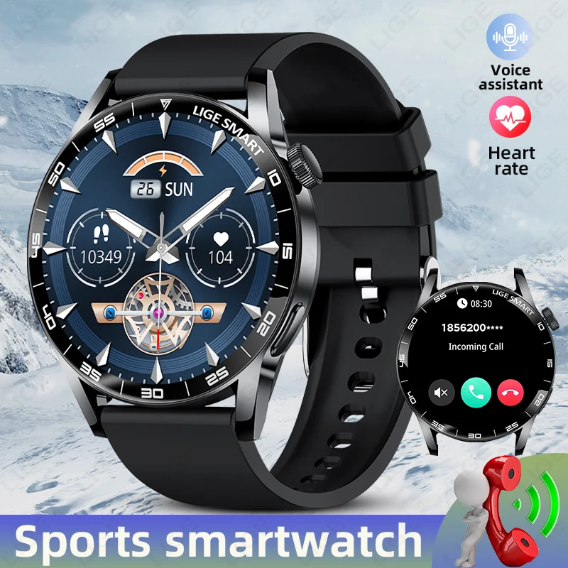 LIGE HD شاشة رياضية للياقة البدنية معدل ضربات القلب بلوتوث دعوة Smartwatch 2025 جديد مقاوم للماء في الهواء الطلق الرجال موضة ساعة ذكية النساء