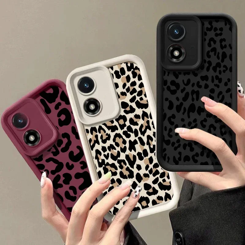 حافظة ريترو عصرية بطبعة الفهد الأسود لهاتف موتورولا موتو G22 G24 G84 G53 G14 G60 E13 E22 Edge 50 Pro 40 Neo 50 Fusion 5G