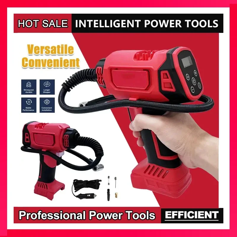 For Milwaukee 18V Battery Cordless Electric Air Pump Car Tire Automatic Inflator Handheld Air Compressor Rechargeable