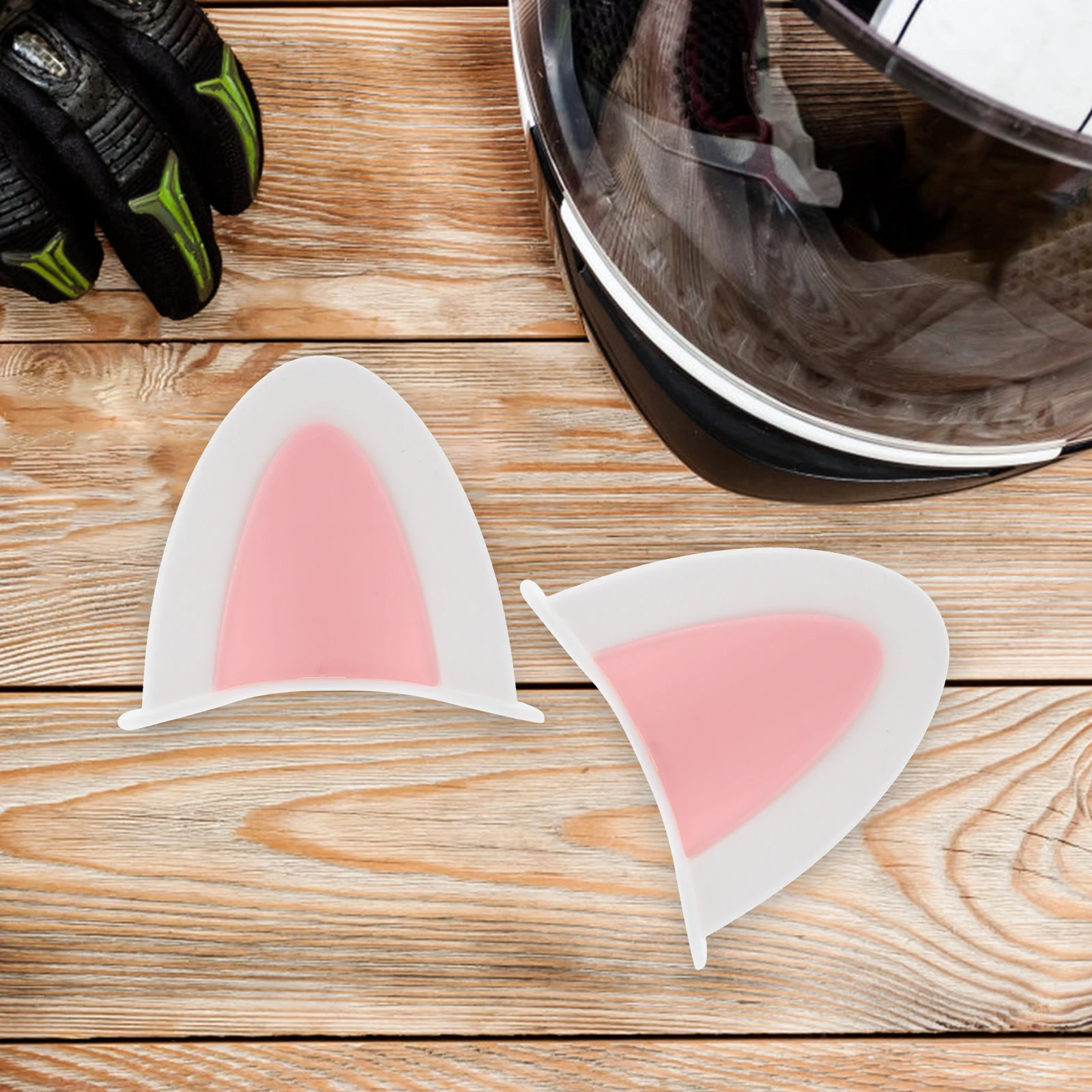 

3 Pairs Cat Ear Accessories ABS Material Cute Decorations Motorcycle Scooter Bike Animal Ears Adorable Design Bright