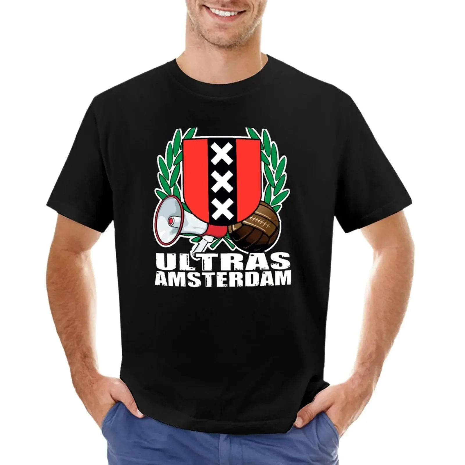 Ultras Amsterdam T-Shirt Boys White T Shirts Blank T Shirts Hippie Clothes Men\'s Cotton T-Shirt