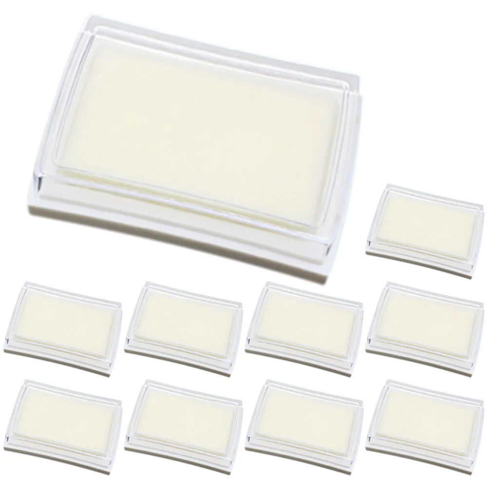 10 Pcs Blank Stamp Pads Diy Ink Pad Sponge High Density Office Supplies Fingerprint Pads Washable Ink Pads Storage Boxes Home