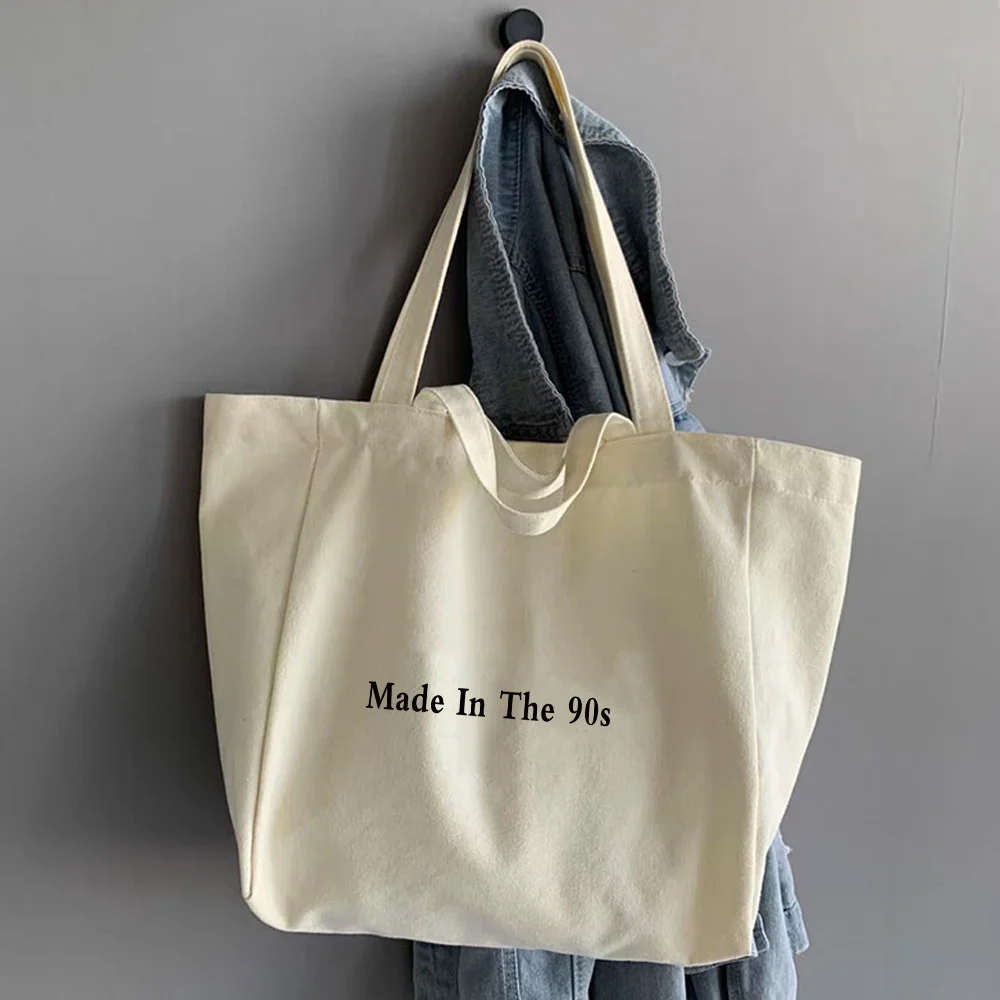 Mua Sắm Túi Nhà Tổ Chức Thời Trang Túi Tote Canvas Sinh Viên Vai 90 Năm Loạt Lớn Dung Tích Túi Xách Nữ 2022 Thường Ngày