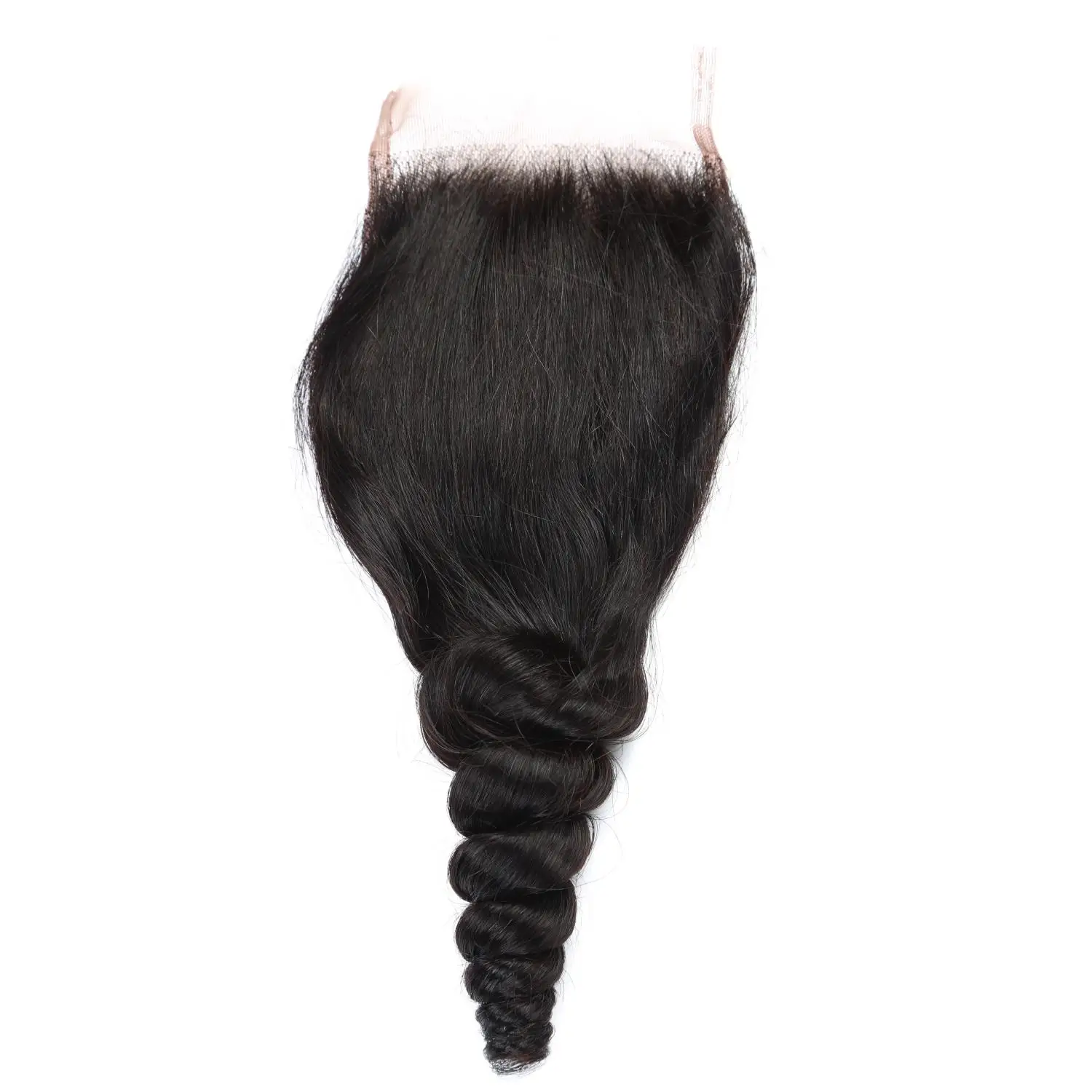 4x4 ルーズウェーブ レースクロージャー 14～22インチ ペルー産人毛クロージャー 透明スイスレース フリーパート レースクロージャー 女性用