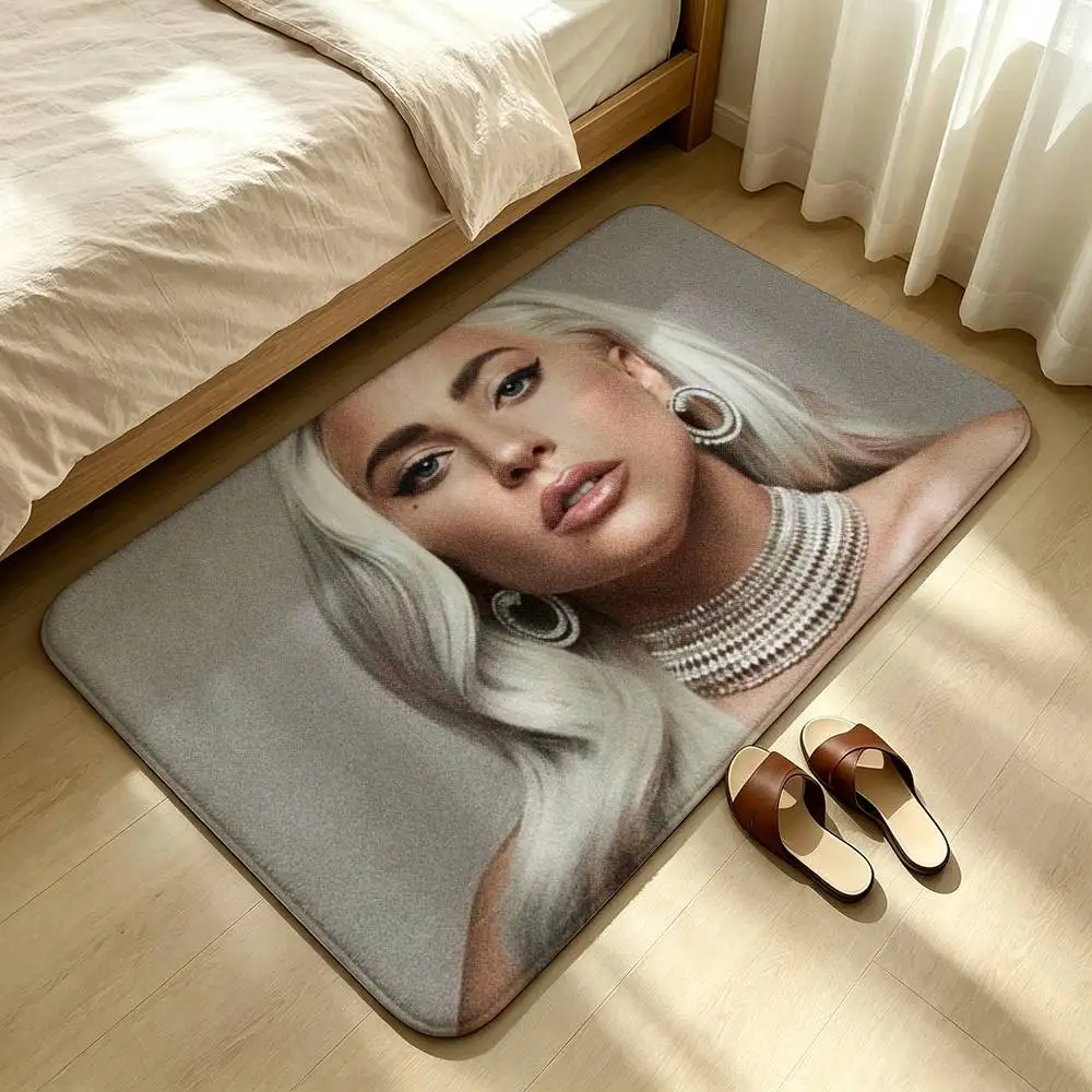 hot singer lady gaga Shower Room Absorbent Small Floor Mat Soft Comfortable Decorative Foot Mat
