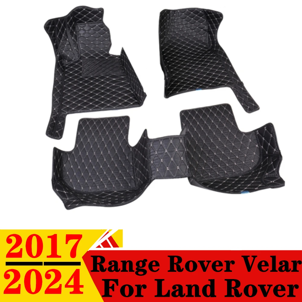 Car Floor Mats For Land Rover Range Rover Velar 2024 23 22 21 20 19 2018 2017 Custom Fit Front & Rear Floor Liner Cover Foot Pad