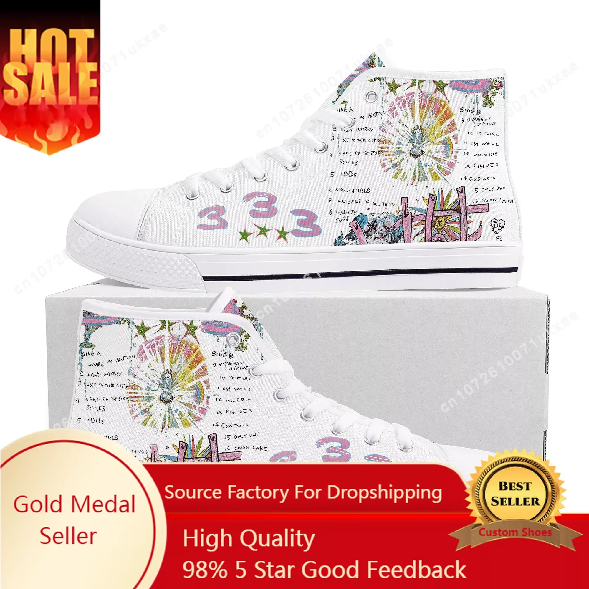 

Bladee 333 rapper High Top Sneakers Mens Womens Teenager Canvas High Quality Sneaker Casual Custom Made Shoes Customize Shoe