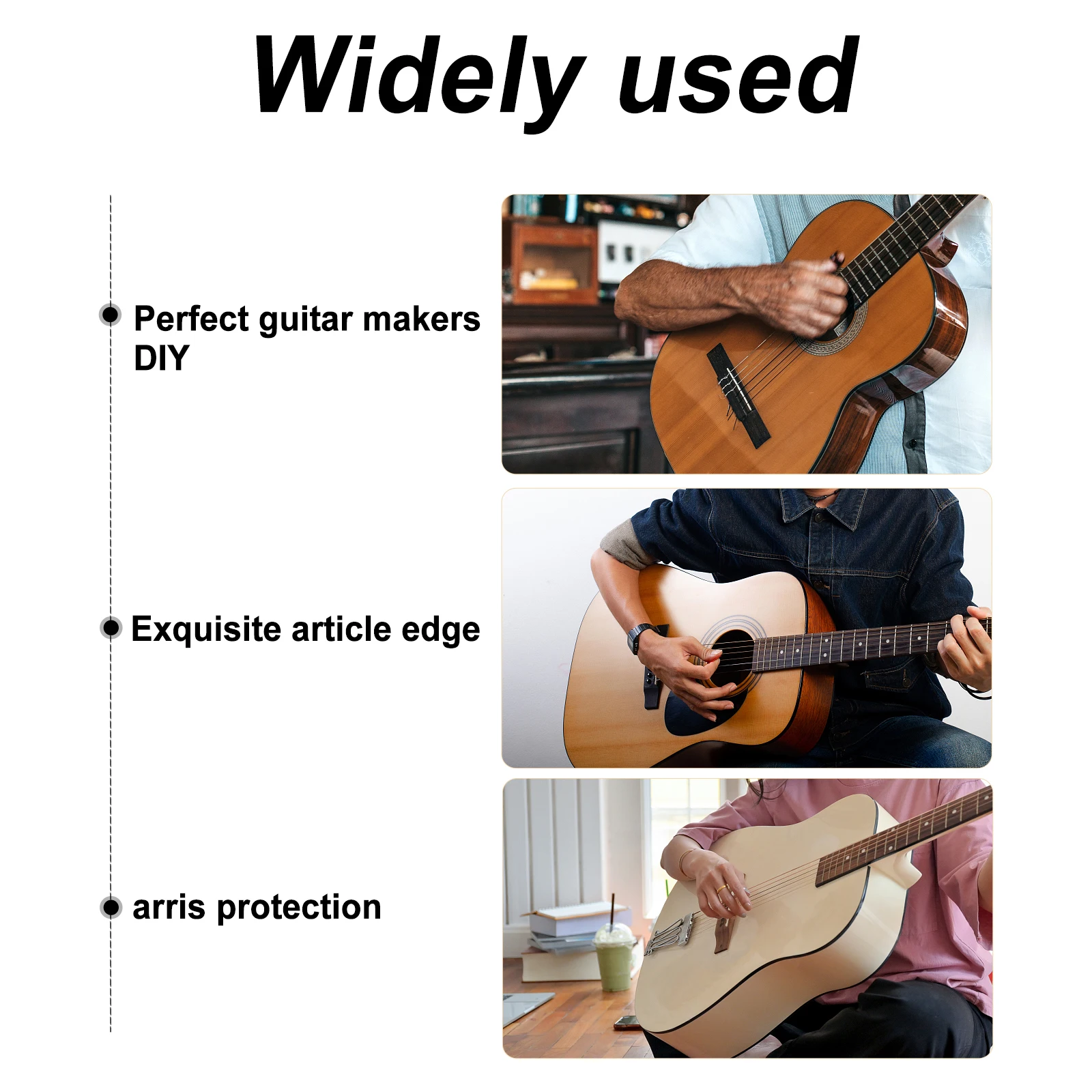 

2pcs Guitar Binding Strip Plastic Purfling Strips For Acoustic Classical Guitar Repair Diy Decoration Edge Protection