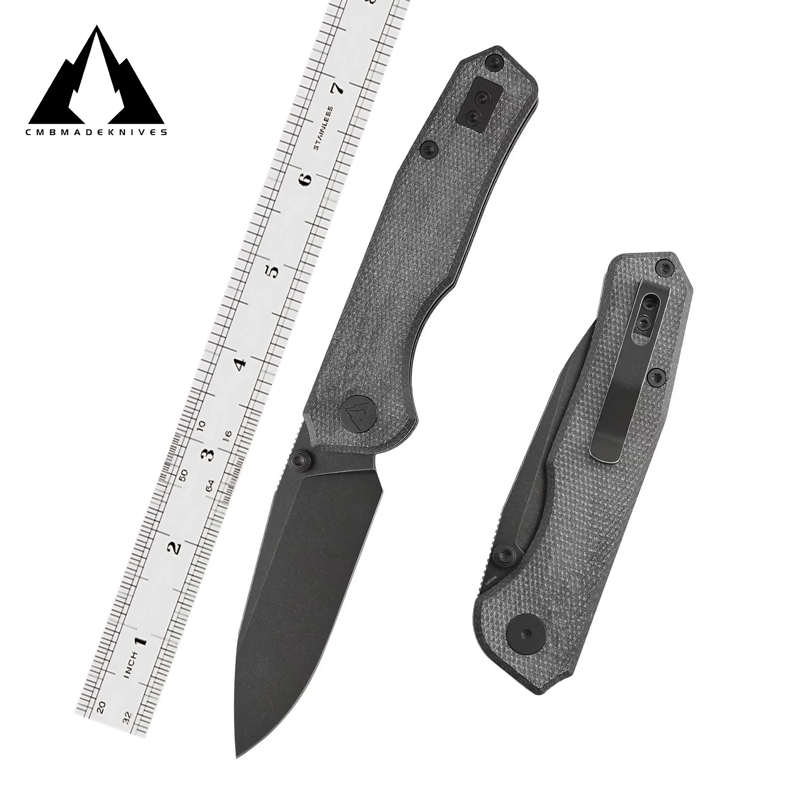 

CMBMADEKNIVES Explorer Micarta Handle 14C28N Steel Blade Pocket Folding Tactical Survival Camping Outdoors Knife EDC CMB-18B