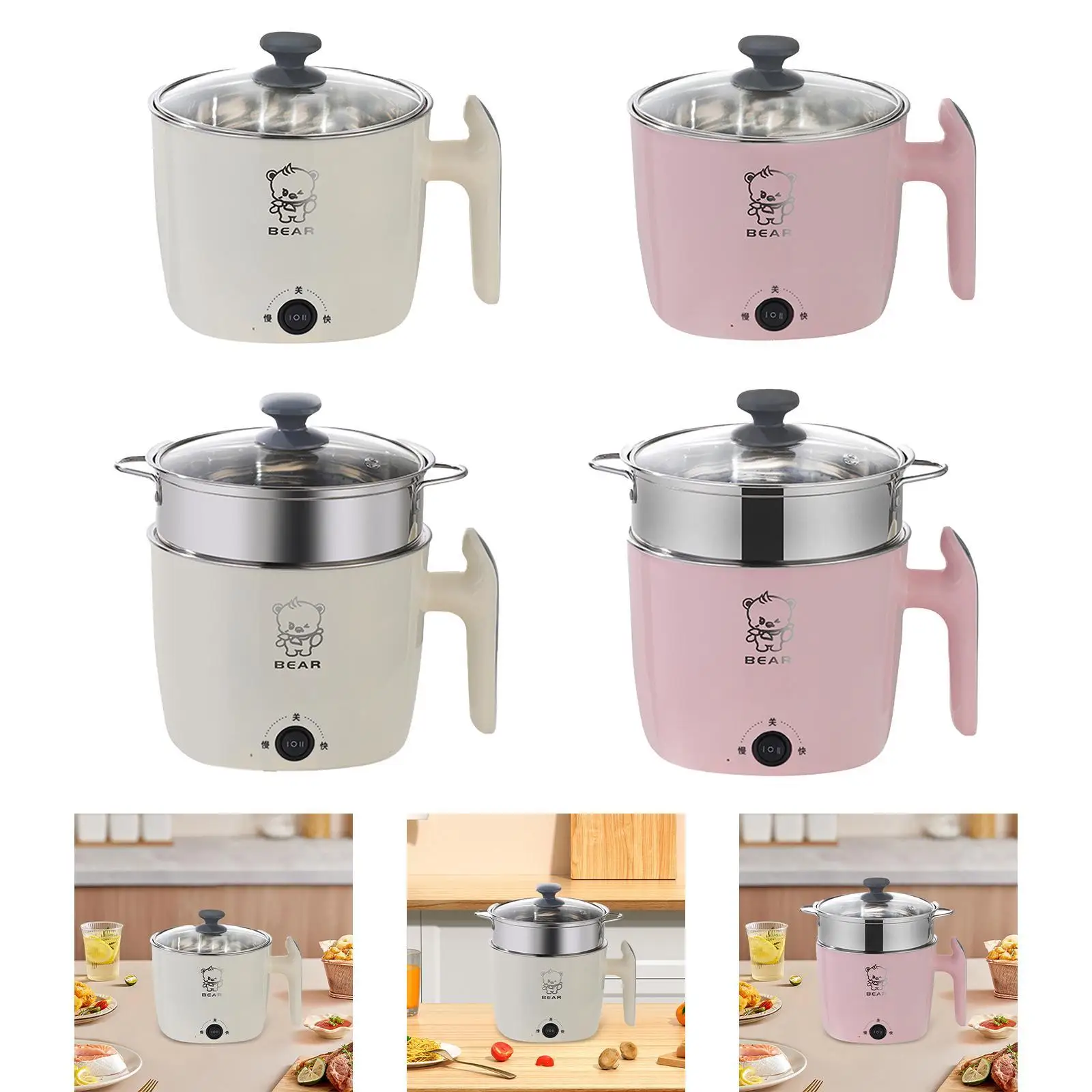 وعاء ساخن كهربائي، إيقاف تشغيل تلقائي، طباخ صغير لطهي حساء الشوفان