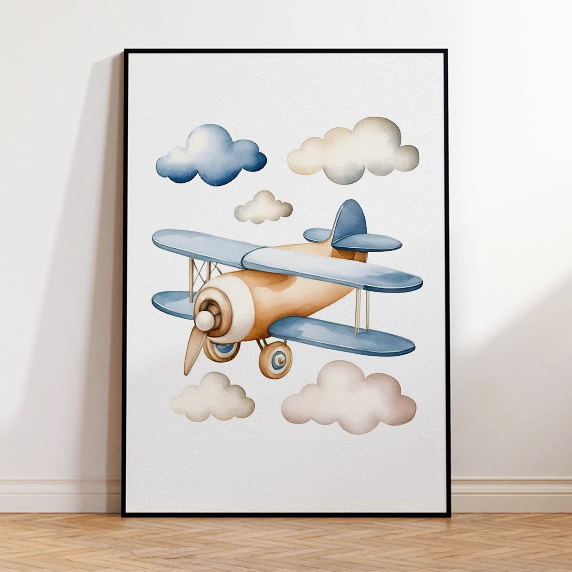 만화 어린이 비행기 헬리콥터 뜨거운 공기 풍선 벽 아트 - Home Decor Foto 리뷰 및 가격