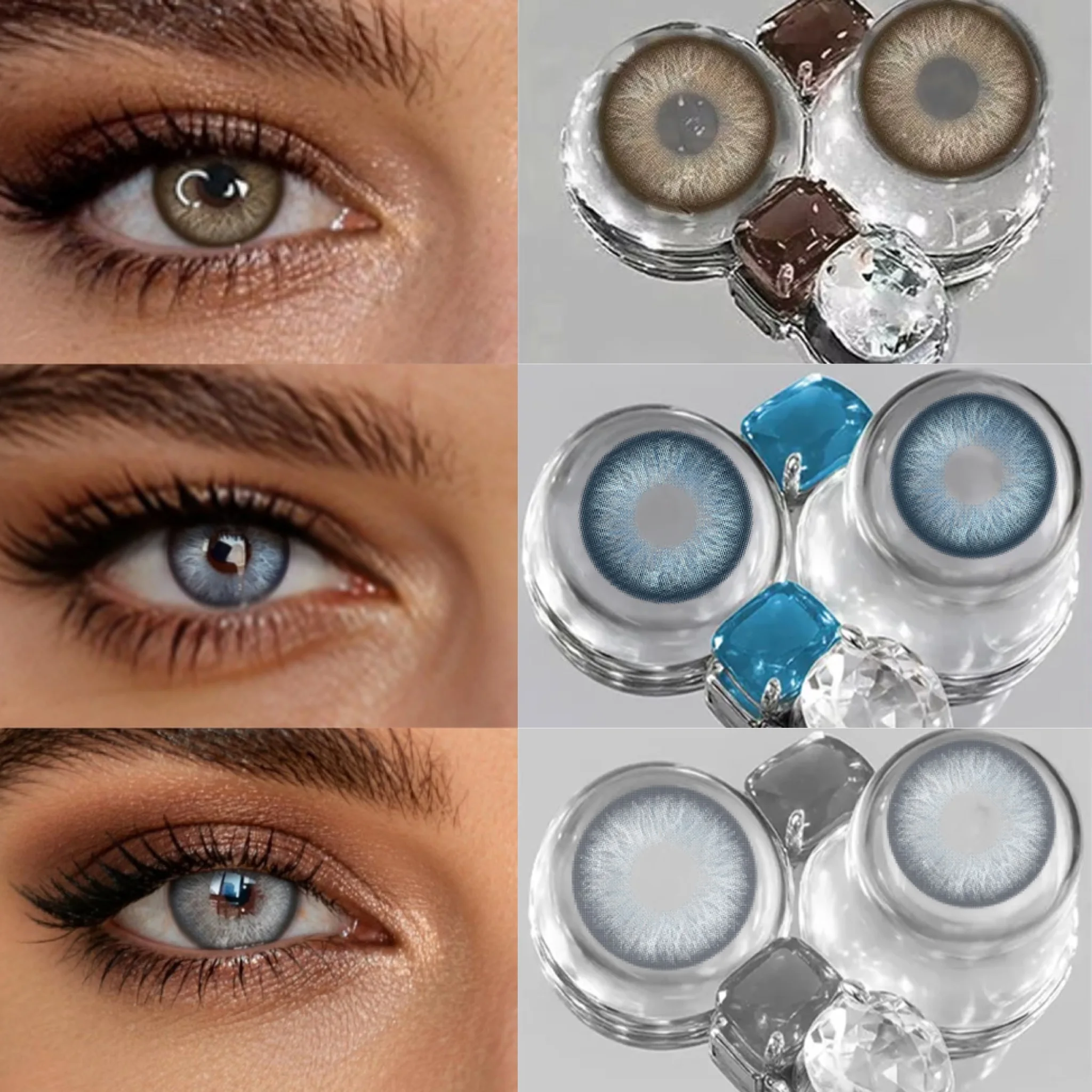 VISUASHOW Lentes de Contacto de Color Desechables de 6 Meses, 2 Piezas, Cleopatra Marrón Intenso, Transpirables, Naturales, para Belleza Ocular
