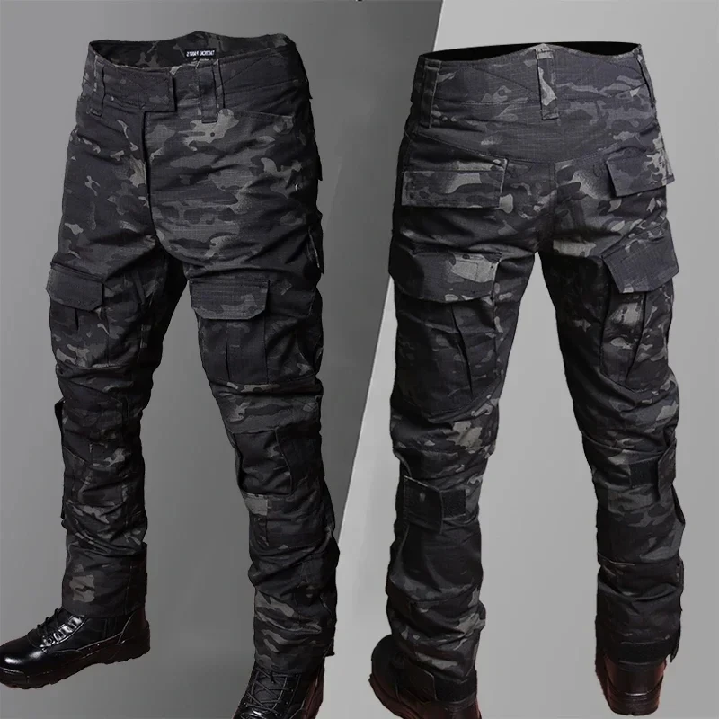 男性の戦術的なズボン戦闘迷彩パンツ屋外トレーニングトレッキングスポーツ服狩猟服通気性速乾パンツ