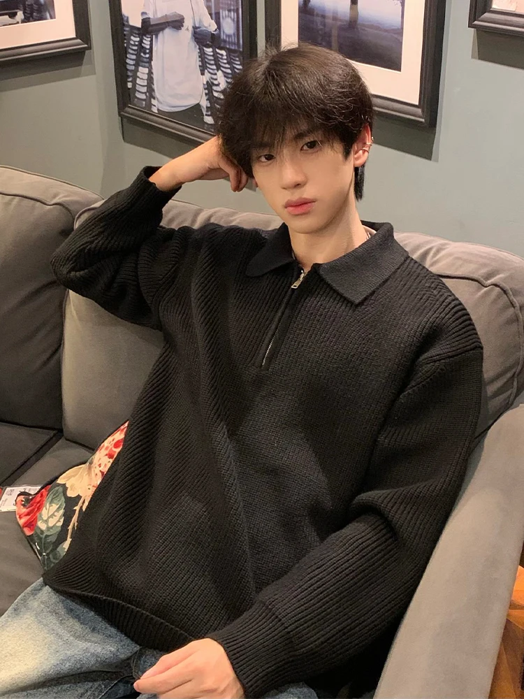 

Мужской зимний утепленный вязаный свитер Bla f с воротником на молнии, повседневный, мягкий, свободного кроя, для дома и на каждый день