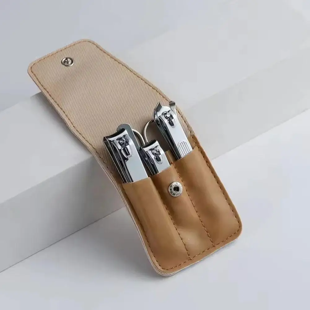 6-teiliges Edelstahl-Maniküre-Set Nagelknipser Nagelhautzange Feile Pediküre-Werkzeuge Tragbare Leder-Geschenkbox Heim- und Reisezubehör