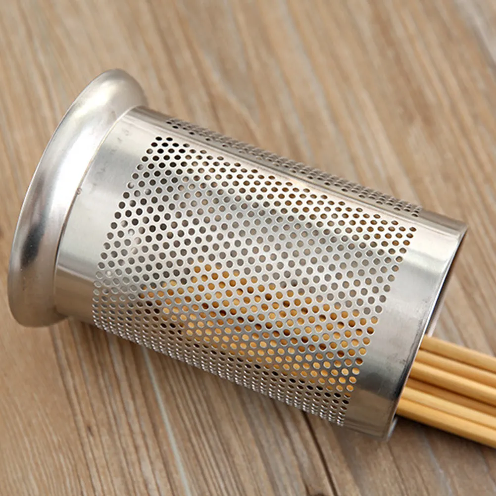 Heavy-Duty Stainless Steel Flatware Holder Thickened Design with Drain Holes Sleek Utensil Organizer for Kitchen Countertop