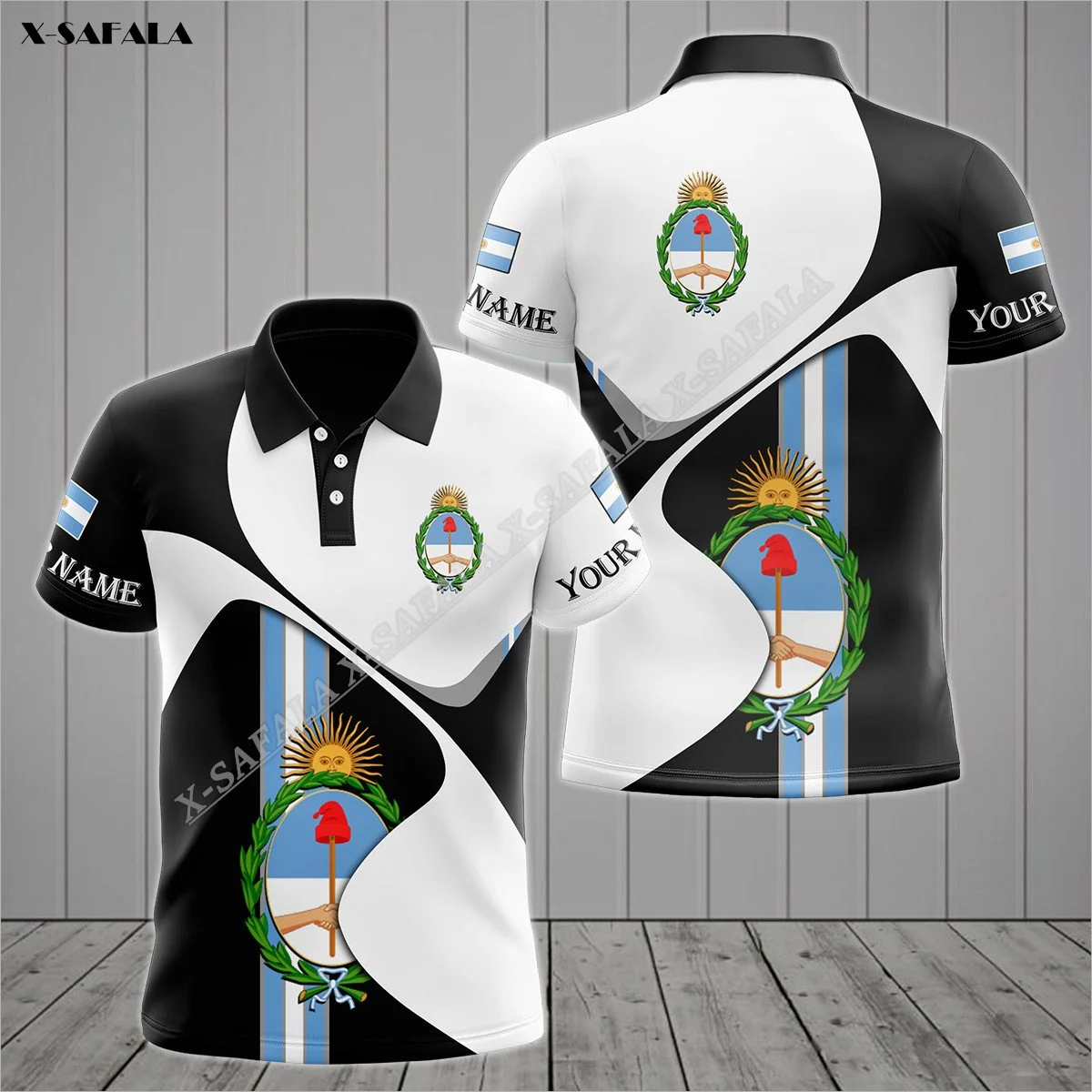 

Argentina Coat Of Arms Gift 3D Printed Men Adult Polo Shirt Collar Short Sleeve Top Tee Breathable Confortable