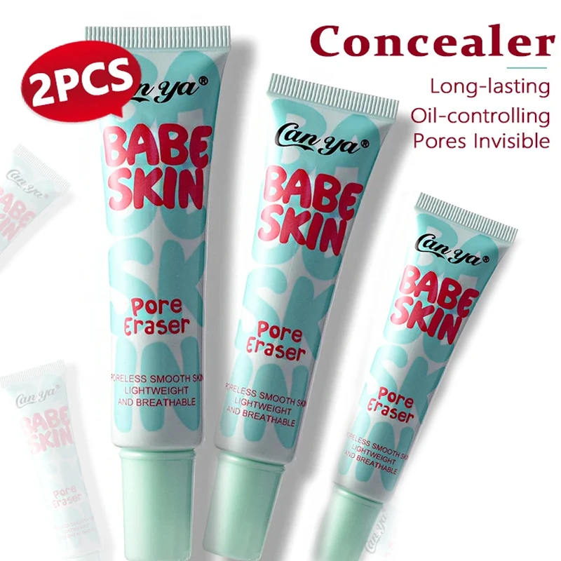 2 Stuks Hydraterende Concealer Poriën Onzichtbaar Gezicht Matte Foundation Langdurige Make-Up Olie-Controlerende Helderder Primer Cosmetica