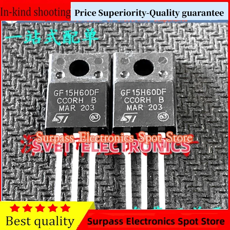 10PCS-50PCS  GF15H60DF STGF15H60DF  TO-220F 600V 15A   Original  Fast shipping