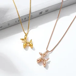 Cute Stainless Steel Puppy Pendant Necklace For Women Balloon Dog Animal Necklaces For Girls Pet Birthday Gift