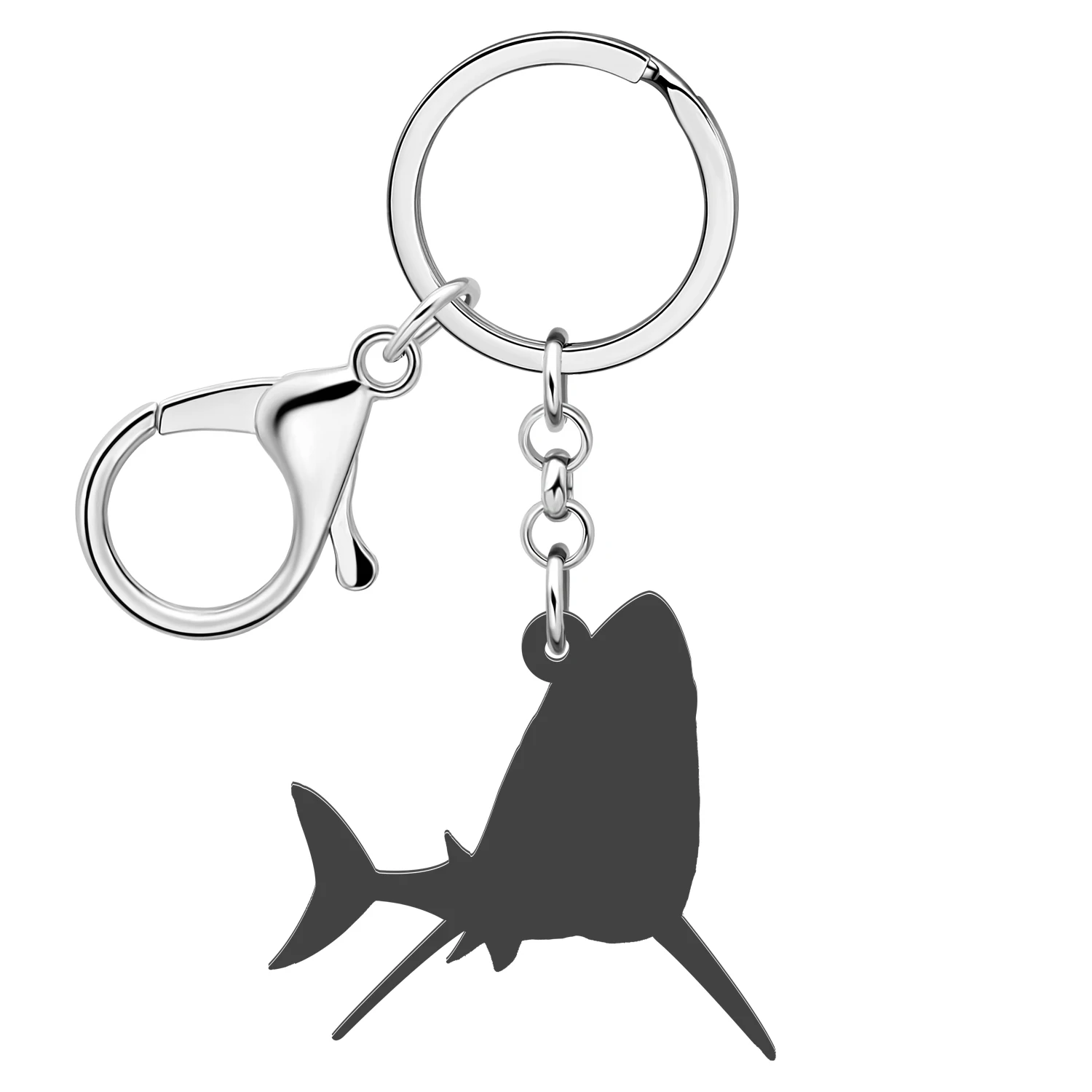 Bonsny Acrylic Big Mouth Teeth Shark Keychains Ocean Fish Key Chains Rings Fashion Jewelry For Women Men Gifts Car Bag Charms