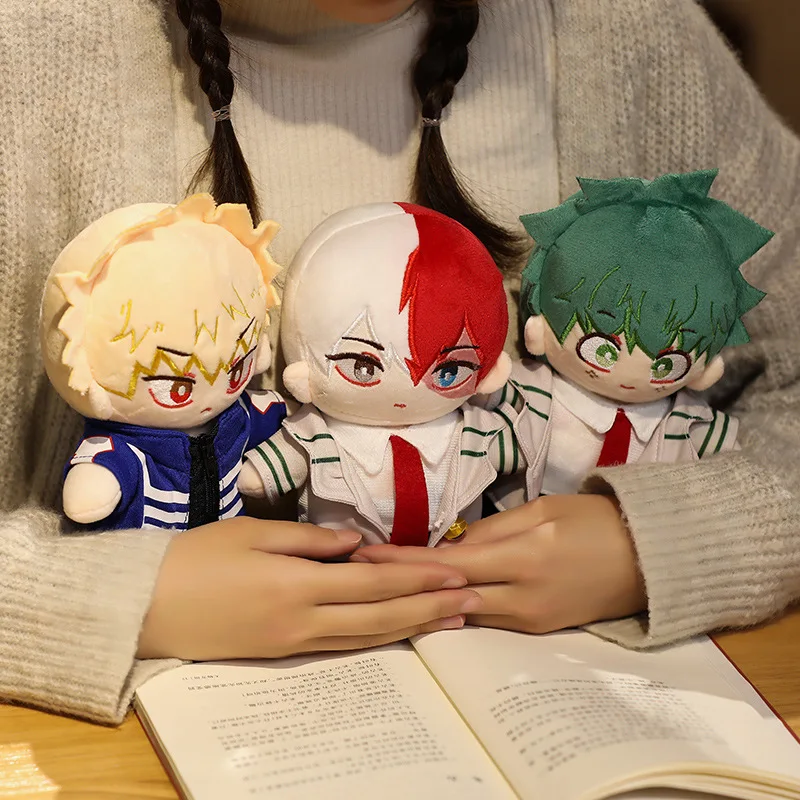 

20cm Lovely Cartoon Anime Plush Toys Bakugou Katsuki Todoroki Shoto Midoriya Izuku Bolster Plush Boku No Hero Academia Pillow