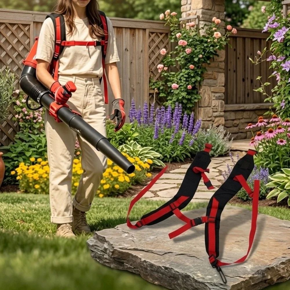 Replacement Blower Strap Leaf Blower Harness High-density Nylon Webbing Thick Cushioning Pads Comfortable Backpack Blower Strap
