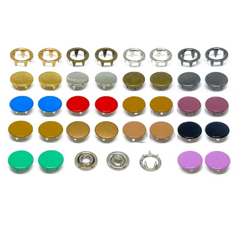 Prong Snap Button Prong Press Button Ring Studs Fasteners For DIY Clothes Bags Sewing Craft Accessories