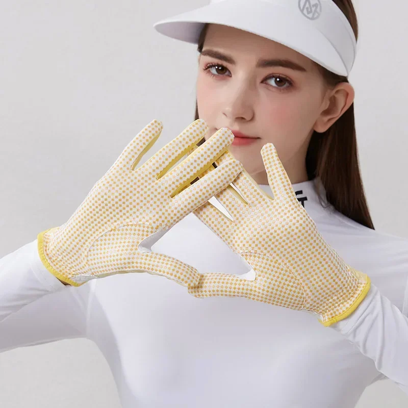 Golfist 1 Pair Ladies Left Right Hand Golf Gloves Women Anti-Slip Granules Golf Mittens Korean Style Breathable Elegant Gloves