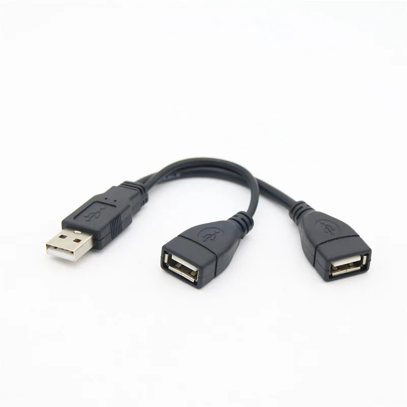 USB 2.0 الفاصل Y كابل 1 ذكر إلى 2 أنثى تمديد الحبل محول الطاقة محول للكمبيوتر سيارة نقل البيانات كابل شحن