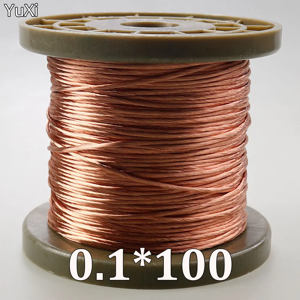 

YUXI 0.1x100 Strands, 10M 20M 30M 50M 100M Litz Wire, Stranded Enamelled Copper Wire / Braided Multi-Strand Wire