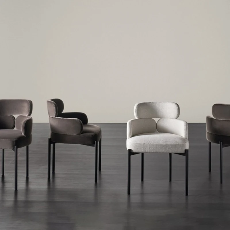 BoumunModern-Chaises de Salle à Manger Ergonomiques en Velours, Mobilier de Maison, de Luxe, Minimaliste, de Jardin, Blanc