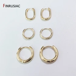 2022 New Trendy Women Round Hoop Earrings Gold Plated 15 mm/20 mm Ring Earrings For Female Fashion Simple Jewellery Gifts